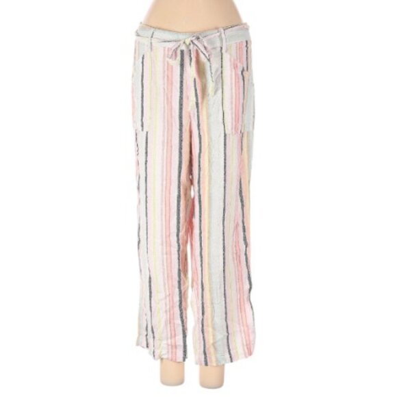 Zac & Rachel multicolor pastel stripes cropped pants size M - Picture 1 of 6